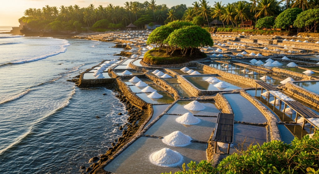 Sustainable solar-powered salt production in Amed, Bali